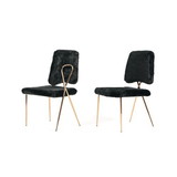 Candace - Modern Black Faux Fur Dining Chair (Set of 2) B04961431
