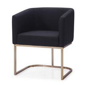 Modrest Yukon Modern Black & Antique Brass Dining Chair B04961434