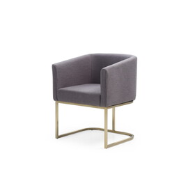 Modrest Yukon Modern Grey Fabric & Antique Brass Dining Chair B04961436