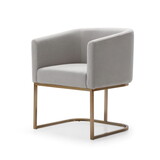 Modrest Yukon Modern Light Grey Fabric & Antique Brass Dining Chair B04961438