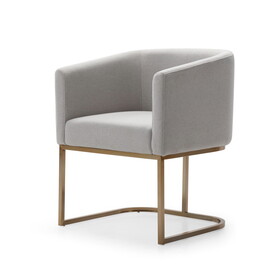 Modrest Yukon Modern Light Grey Fabric & Antique Brass Dining Chair B04961438