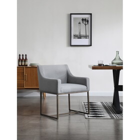 Modrest Elijah Modern Grey & Copper Antique Brass Dining Chair B04961440
