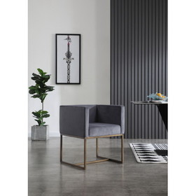 Modrest Marty Modern Dark Grey & Copper Antique Brass Dining Chair B04961444