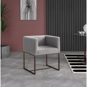 Modrest Marty Modern Grey & Copper Antique Brass Dining Chair B04961445