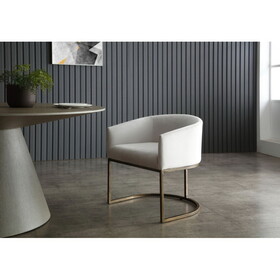 Modrest Elisa Modern Beige Velvet & Brass Dining Chair B04961447