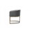 Modrest Elisa Modern Grey Velvet & Brass Dining Chair B04961448