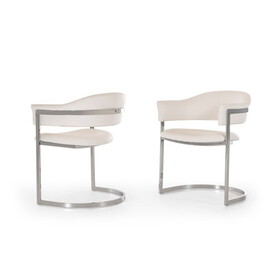 Modrest Allie Contemporary White Leatherette Dining Chair B04961452