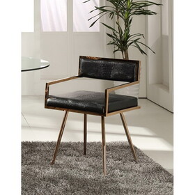 Modrest Rosario Modern Black & Rosegold Dining Chair B04961454