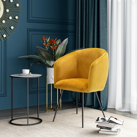 Modrest Luzerne Modern Yellow Velvet Dining Chair B04961461