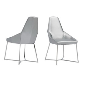 Modrest Sarah Modern Pearl Grey Leatherette Dining Chair (Set of 2) B04961475