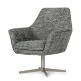Divani Casa Elvin Modern Dark Grey Fabric Swivel Lounge Chair B04961515