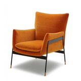Divani Casa Joseph Modern Orange Fabric Accent Chair B04961516