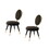 Modrest Haswell Glam Black Velvet Accent Chair (Set of 2) B04961535