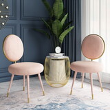 Modrest Haswell Glam Pink Velvet Accent Chair (Set of 2) B04961536