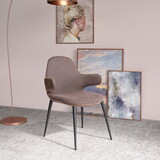 Modrest Bontura Modern Brown Fabric & Leatherette Accent Chair B04961550