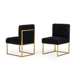 Modrest Garvin Glam Black and Gold Fabric Accent Chair (Set of 2) B04961555