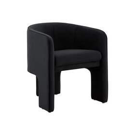 Modrest Kyle Modern Black Velvet Accent Chair B04961559