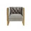 Divani Casa Carlos Modern Grey Velvet & Gold Accent Chair B04961562