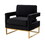 Modrest Edna Modern Black Velvet & Gold Accent Chair B04961565