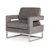 Modrest Edna Modern Dark Grey Fabric Accent Chair B04961568