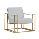 Modrest Larson Modern White Leatherette & Gold Accent Chair B04961570