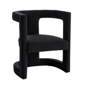 Modrest Kendra Modern Black Fabric Accent Chair B04961576