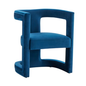 Modrest Kendra Modern Blue Fabric Accent Chair B04961577