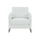 Modrest Prince Contemporary White Vegan Leather & Silver Accent Chair B04961580