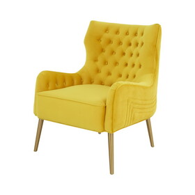 Modrest Everly Contemporary Velvet Yellow Accent Chair B04961583