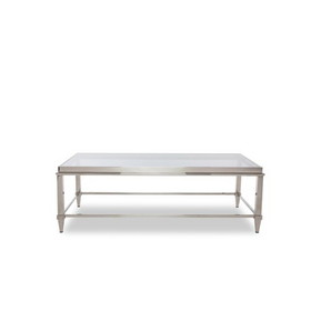 Modrest Agar Modern Glass & Stainless Steel Coffee Table B04961632