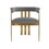 Modrest Pontiac Modern Grey Velvet & Champagne Gold Dining Chair