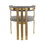 Modrest Pontiac Modern Grey Velvet & Champagne Gold Dining Chair