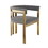 Modrest Pontiac Modern Grey Velvet & Champagne Gold Dining Chair