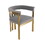 Modrest Pontiac Modern Grey Velvet & Champagne Gold Dining Chair