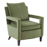 Alina Green Velvet Accent Arm Chair