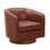 Tessa Caramel Top Grain Leather Wood Base Swivel Chair B050125414