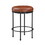 Michael Caramel Faux Leather and Metal Backless Counter Height Stool B050126339