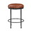 Michael Caramel Faux Leather and Metal Backless Counter Height Stool B050126339