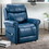 Lowell Navy Blue Leather Gel Lift Chair with Massage B05063800