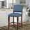 Danbers Stationary Faux Leather Blue Counter Stool with Nail Heads B05077668