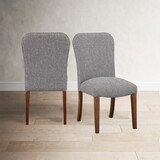 Sophia ashen Grey Dining Chair in Performance Fabric with Nail Heads - Set of 2 B05078711