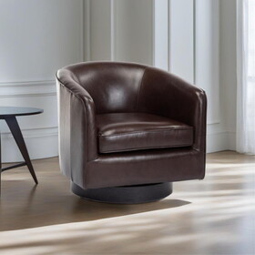 Tanner Brown Top Grain Leather Swivel Chair B050P229972