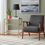 Grifton Rectangular Antique Gold Metal and Glass Accent Table B050P364437