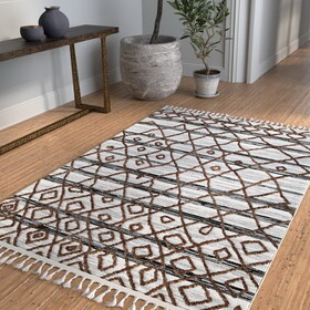 Directions White and Black Polyester Rug 8x10 B05569174
