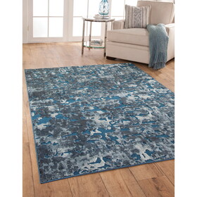Axel Blue and Ivory Area Rug 5x8 B05569187