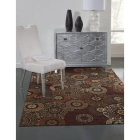 Lundy Rust/Brown/Ivory Area Rug 5x8