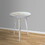 20 inch Artisanal Industrial Round Tray Top Iron Side End Table, Tripod Base, Distressed White, Gold B056131794