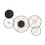 Circular 5 Piece Metal Wall Decor with Wheel and Plate Design, Black B056133494
