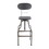 Industrial Style Wooden Swivel Bar Stool with Curved Metal Base, Gray B05671065