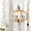 Antiqued Wood and Metal Chandelier, White B05671069